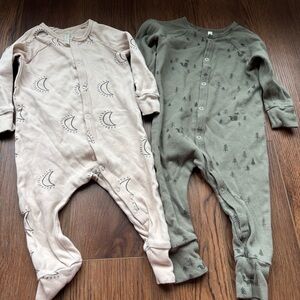 Rylee + Cru Snap Button Jumpsuit Pajamas moon woodland bundle